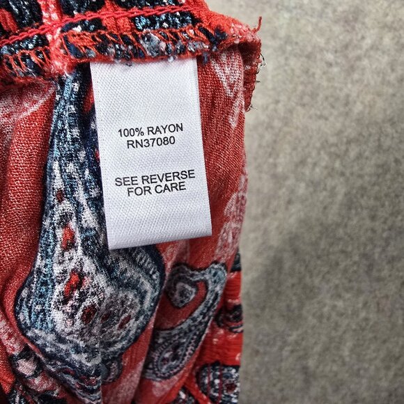 EST. 1946 Womens Red Paisley Print Wide-Leg Pants L Lightweight Rayon Boho - Picture 4 of 8